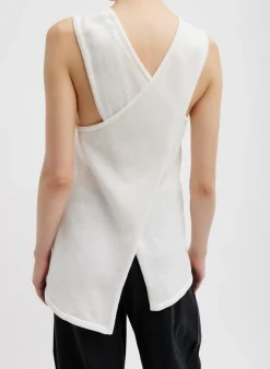 Cotton Criss Cross Sleeveless Sweater-Tibi Hot