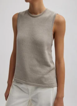 Cotton Criss Cross Sleeveless Sweater-Tibi Outlet