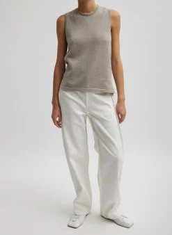 Cotton Criss Cross Sleeveless Sweater-Tibi Outlet