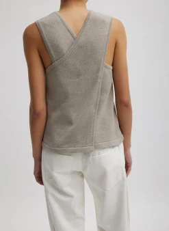 Cotton Criss Cross Sleeveless Sweater-Tibi Outlet