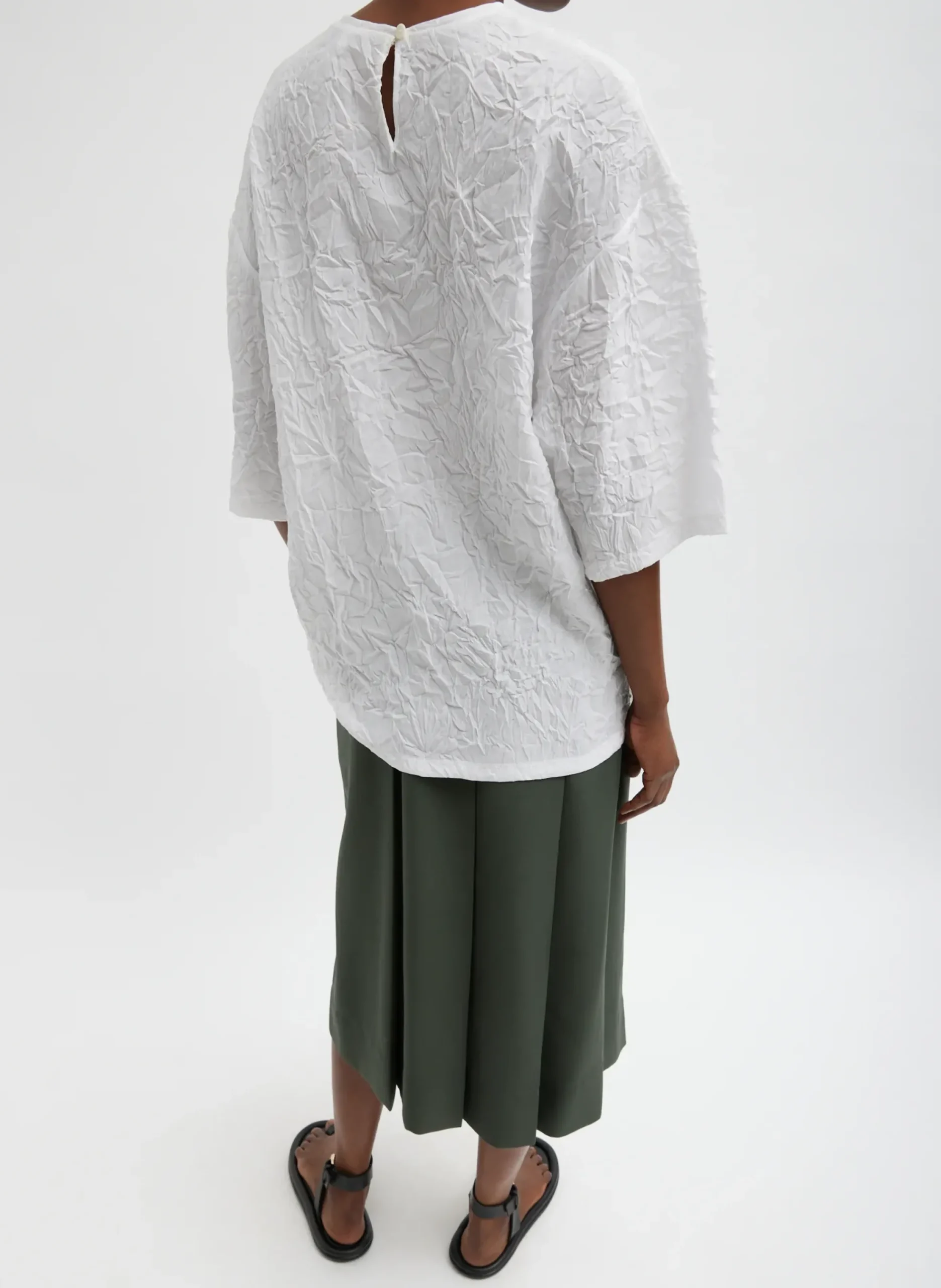 Crinkle Shirting Easy T-Shirt-Tibi Discount