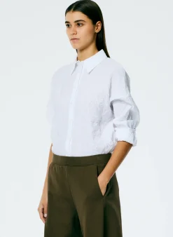 Crinkle Shirting Oversized Shirt-Tibi Hot