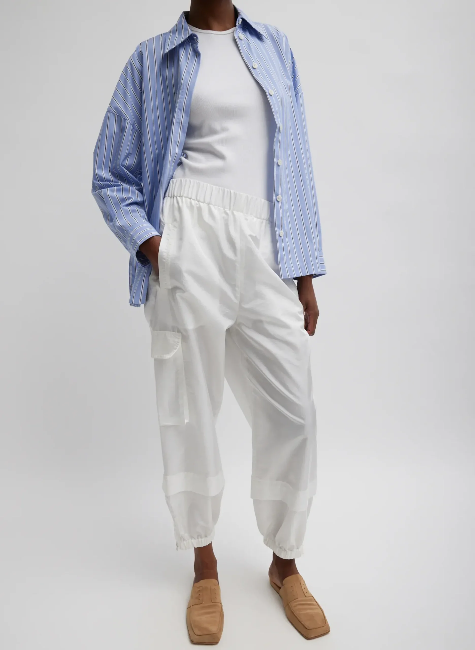 Crispy Nylon Wilt Pull On Jogger-Tibi Clearance