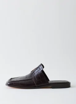 Croc Print Pedro Slide Square Toe Loafer-Tibi Outlet