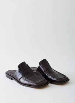 Croc Print Pedro Slide Square Toe Loafer-Tibi Outlet