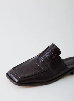 Croc Print Pedro Slide Square Toe Loafer-Tibi Outlet