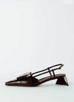 Croc Print Victor Slingback-Tibi Online