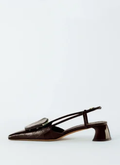 Croc Print Victor Slingback-Tibi Online