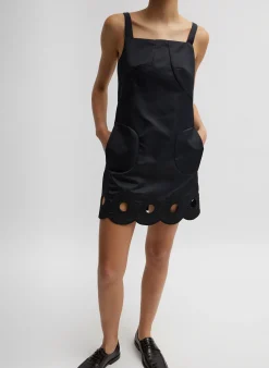 Daisy Embroidery Short Dress-Tibi Online