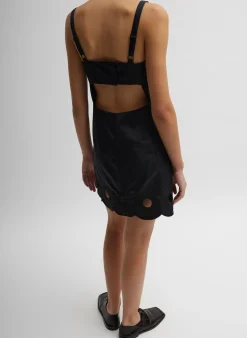 Daisy Embroidery Short Dress-Tibi Online