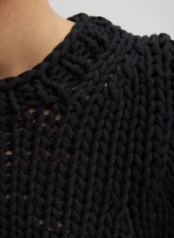 Deluxe Tube Yarn Sweater Mini Puff Pullover-Tibi Outlet