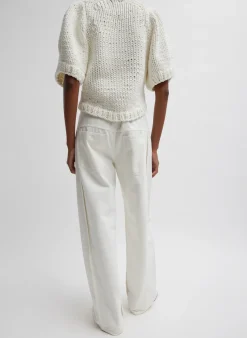 Deluxe Tube Yarn Sweater Mini Puff Pullover-Tibi New