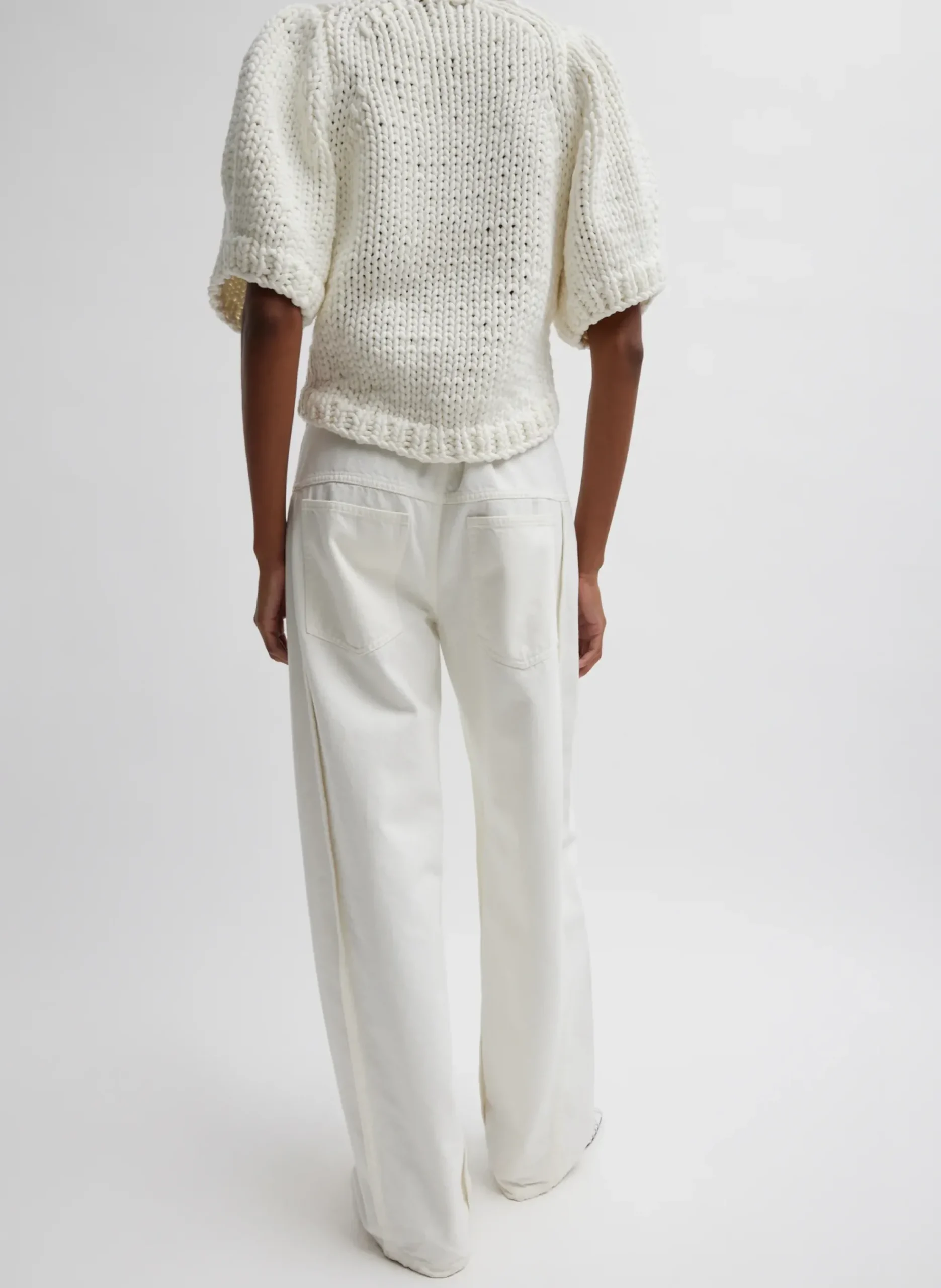 Deluxe Tube Yarn Sweater Mini Puff Pullover-Tibi New