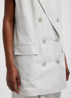 Drapey Suiting Oversized Double Breasted Vest-Tibi Clearance