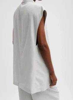 Drapey Suiting Oversized Double Breasted Vest-Tibi Clearance