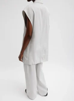Drapey Suiting Oversized Double Breasted Vest-Tibi Clearance