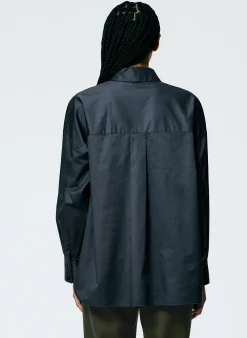 Eco Poplin Asymmetrical Shirt-Tibi Clearance