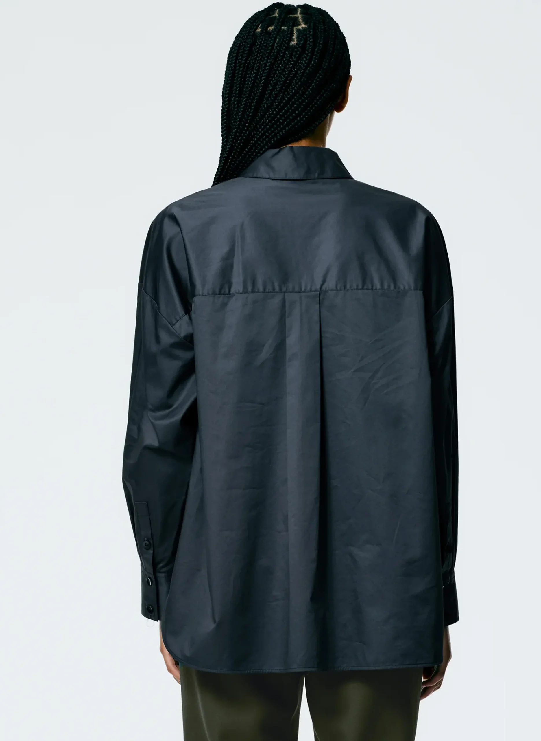 Eco Poplin Asymmetrical Shirt-Tibi Clearance