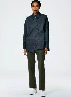 Eco Poplin Asymmetrical Shirt-Tibi Clearance