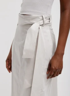 Eco Poplin Back Wrap Skirt-Tibi Hot