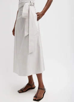 Eco Poplin Back Wrap Skirt-Tibi Hot