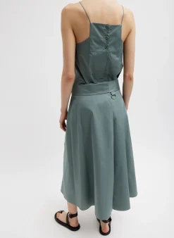 Eco Poplin Back Wrap Skirt-Tibi Clearance