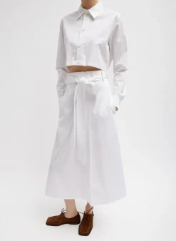 Eco Poplin Back Wrap Skirt-Tibi Outlet
