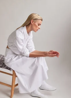 Eco Poplin Back Wrap Skirt-Tibi Outlet
