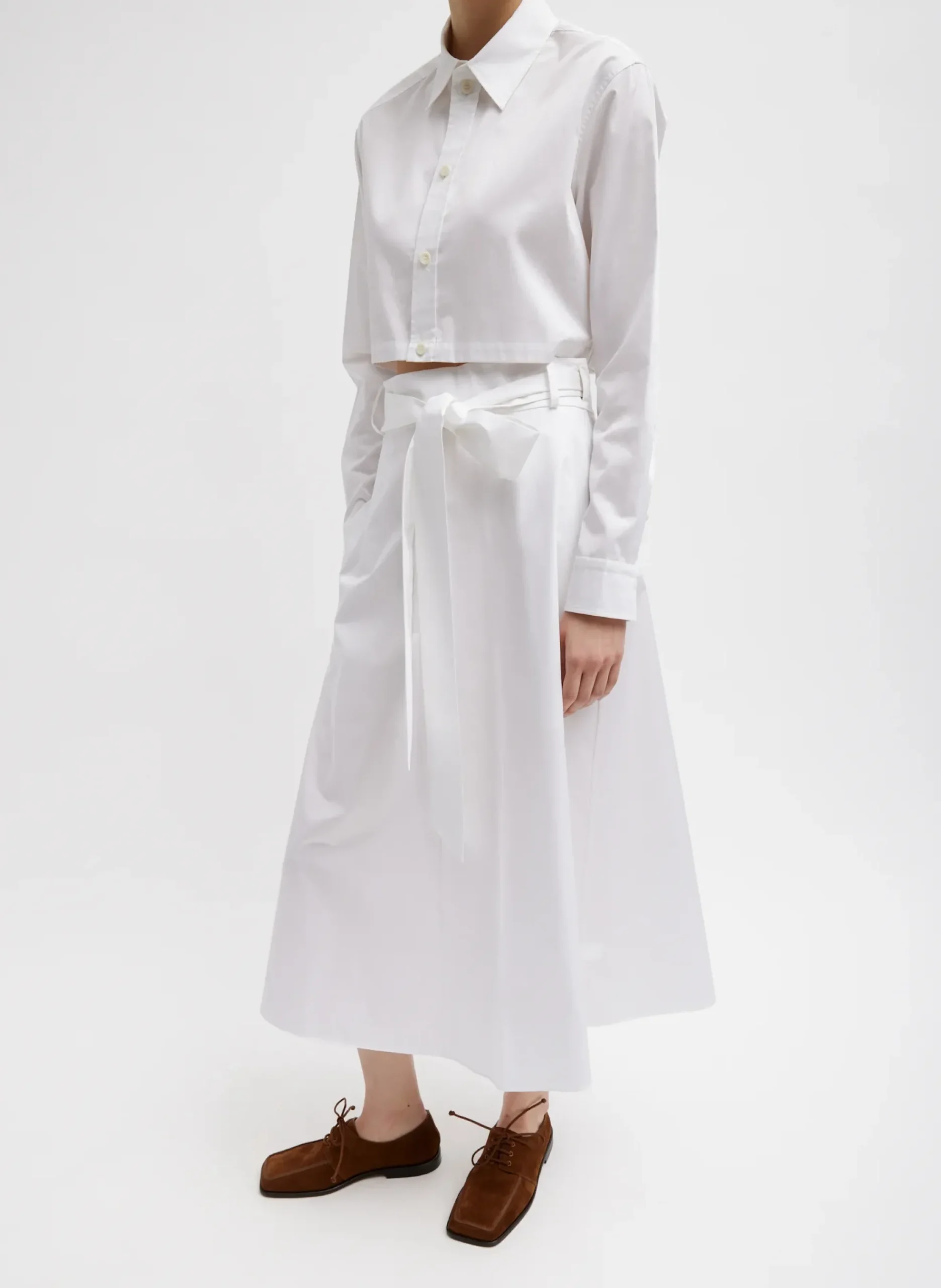 Eco Poplin Back Wrap Skirt-Tibi Outlet