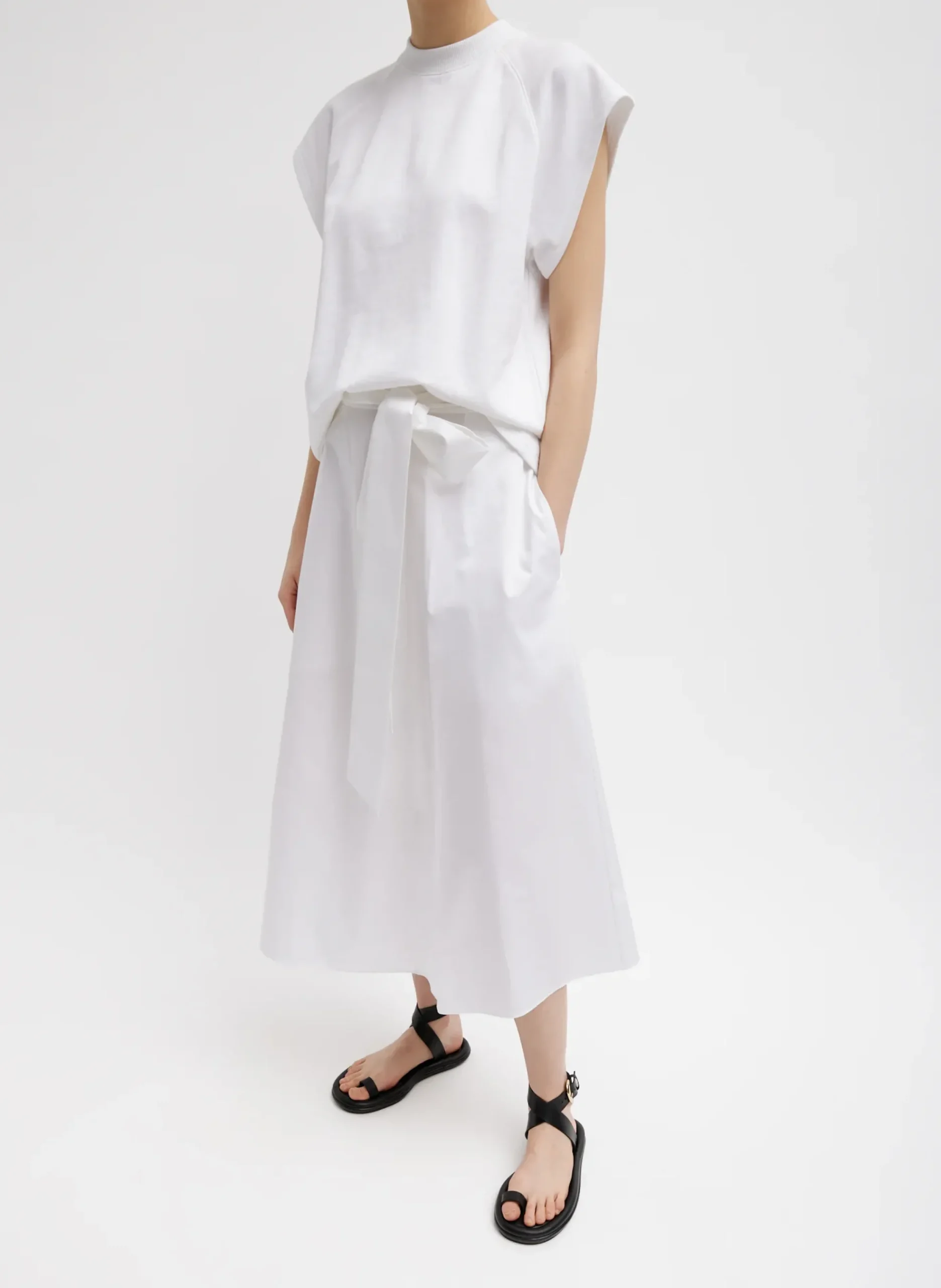 Eco Poplin Back Wrap Skirt-Tibi Outlet
