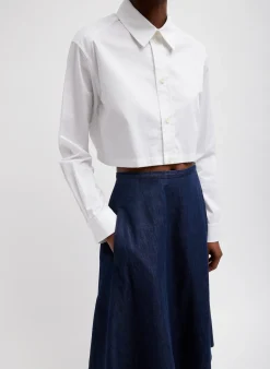 Eco Poplin Cropped Shirt-Tibi Online