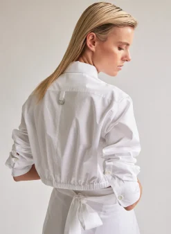 Eco Poplin Cropped Shirt-Tibi Online