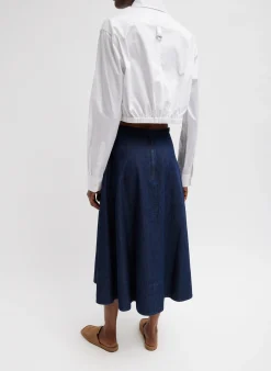 Eco Poplin Cropped Shirt-Tibi Online