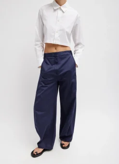 Eco Poplin Cropped Shirt-Tibi Online
