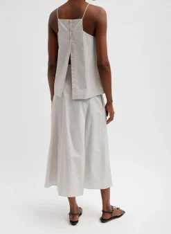 Eco Poplin Cropped Square Neck Criss Cross Tank-Tibi Online