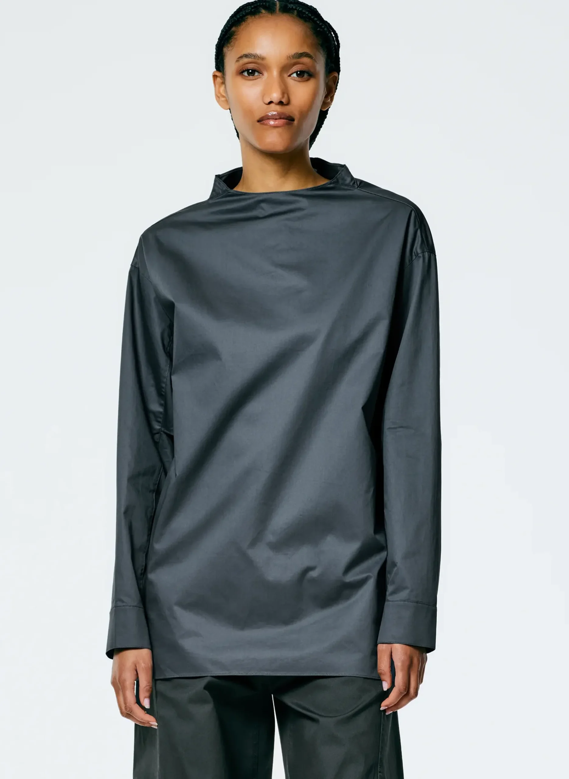 Eco Poplin Funnelneck Top-Tibi Discount