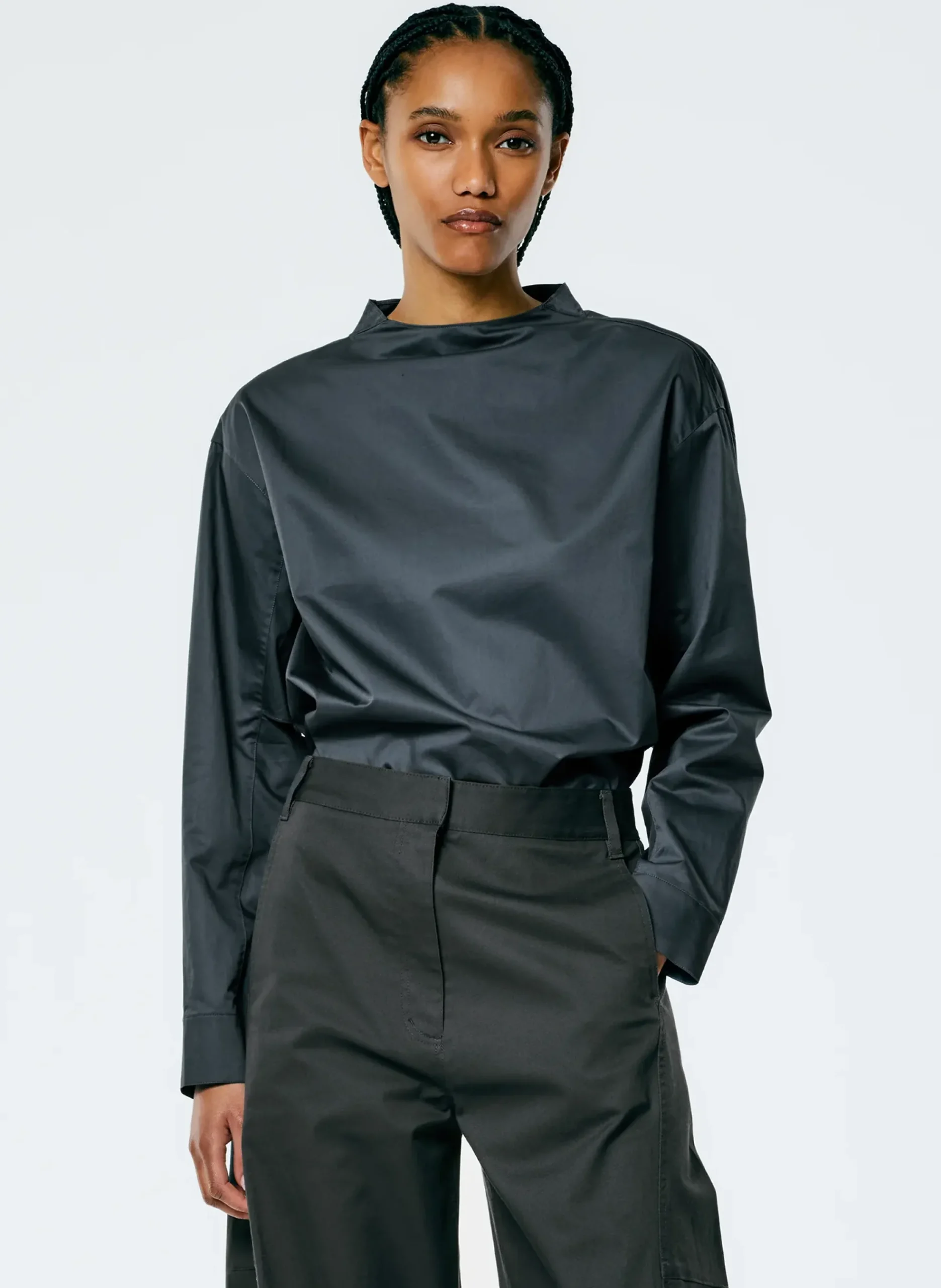 Eco Poplin Funnelneck Top-Tibi Discount