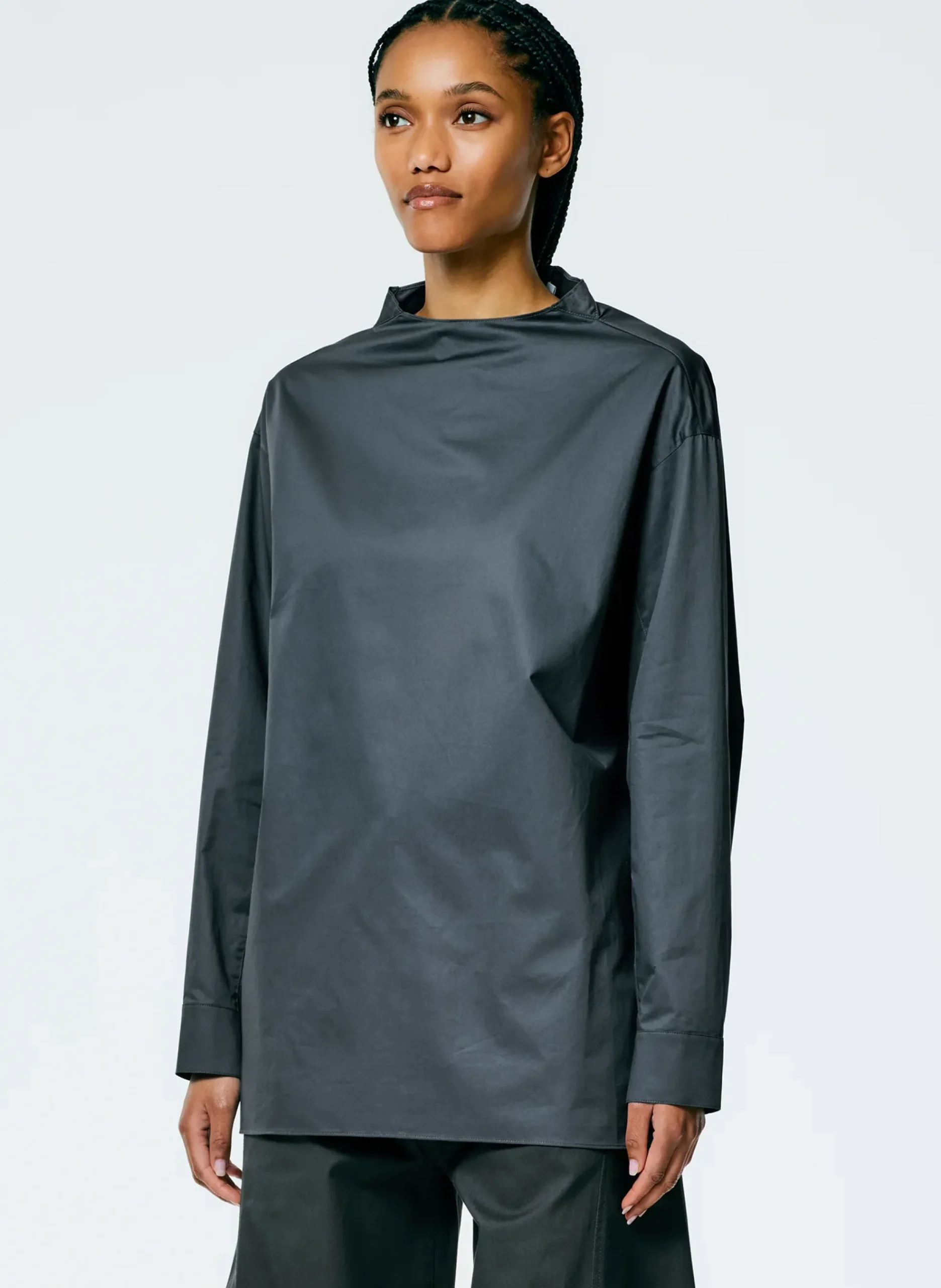 Eco Poplin Funnelneck Top-Tibi Discount