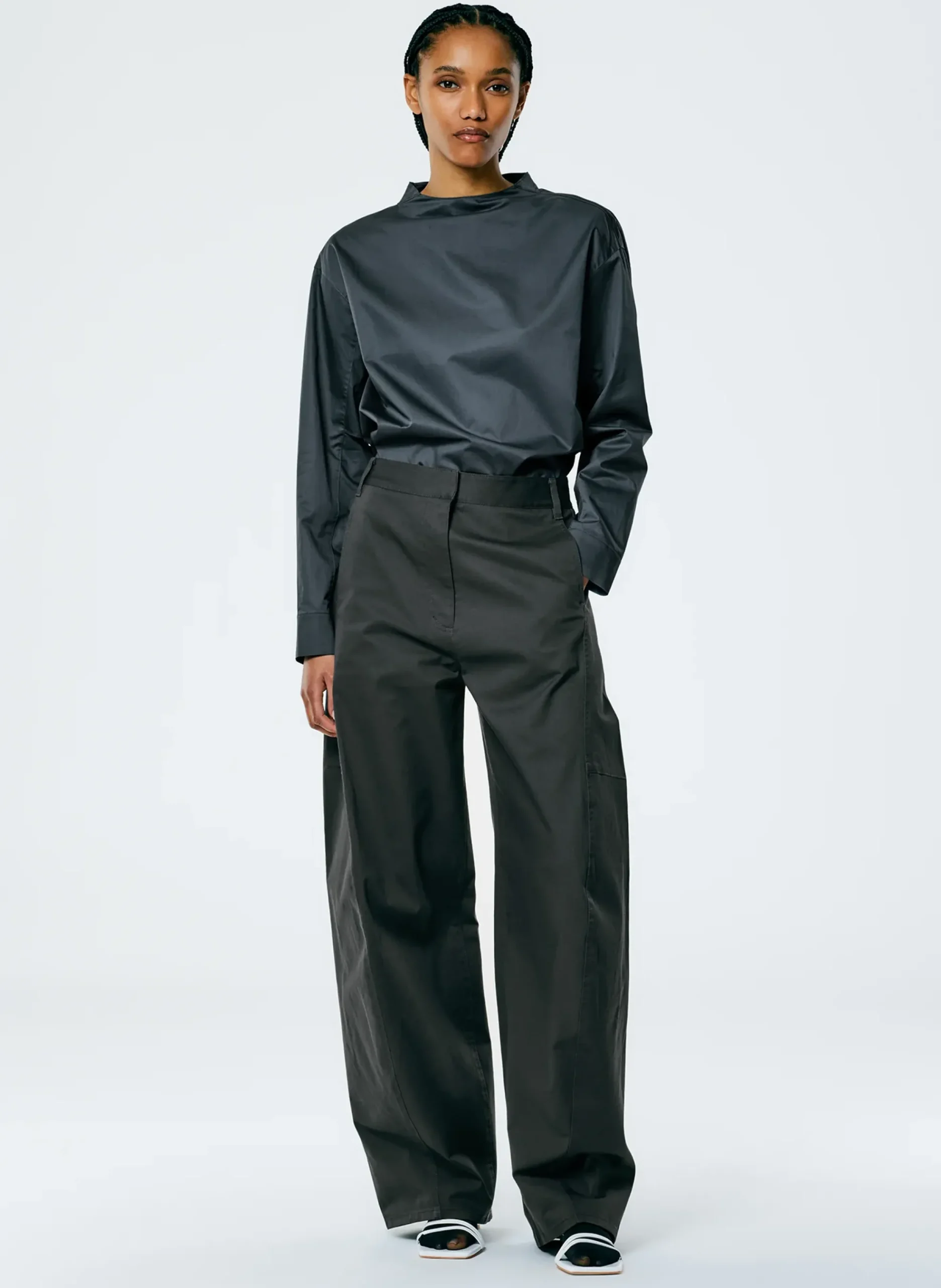 Eco Poplin Funnelneck Top-Tibi Discount