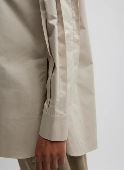 Eco Poplin Shirt With Tucked Sleeve-Tibi Sale