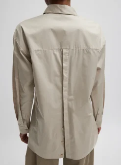 Eco Poplin Shirt With Tucked Sleeve-Tibi Sale