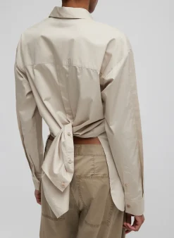 Eco Poplin Shirt With Tucked Sleeve-Tibi Sale