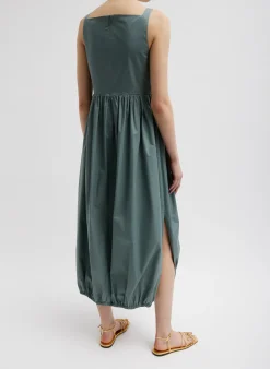 Eco Poplin Square Neck Sculpted Dress-Tibi New