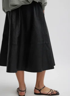 Embossed Python Circle Skirt-Tibi Outlet