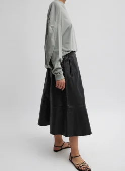 Embossed Python Circle Skirt-Tibi Outlet