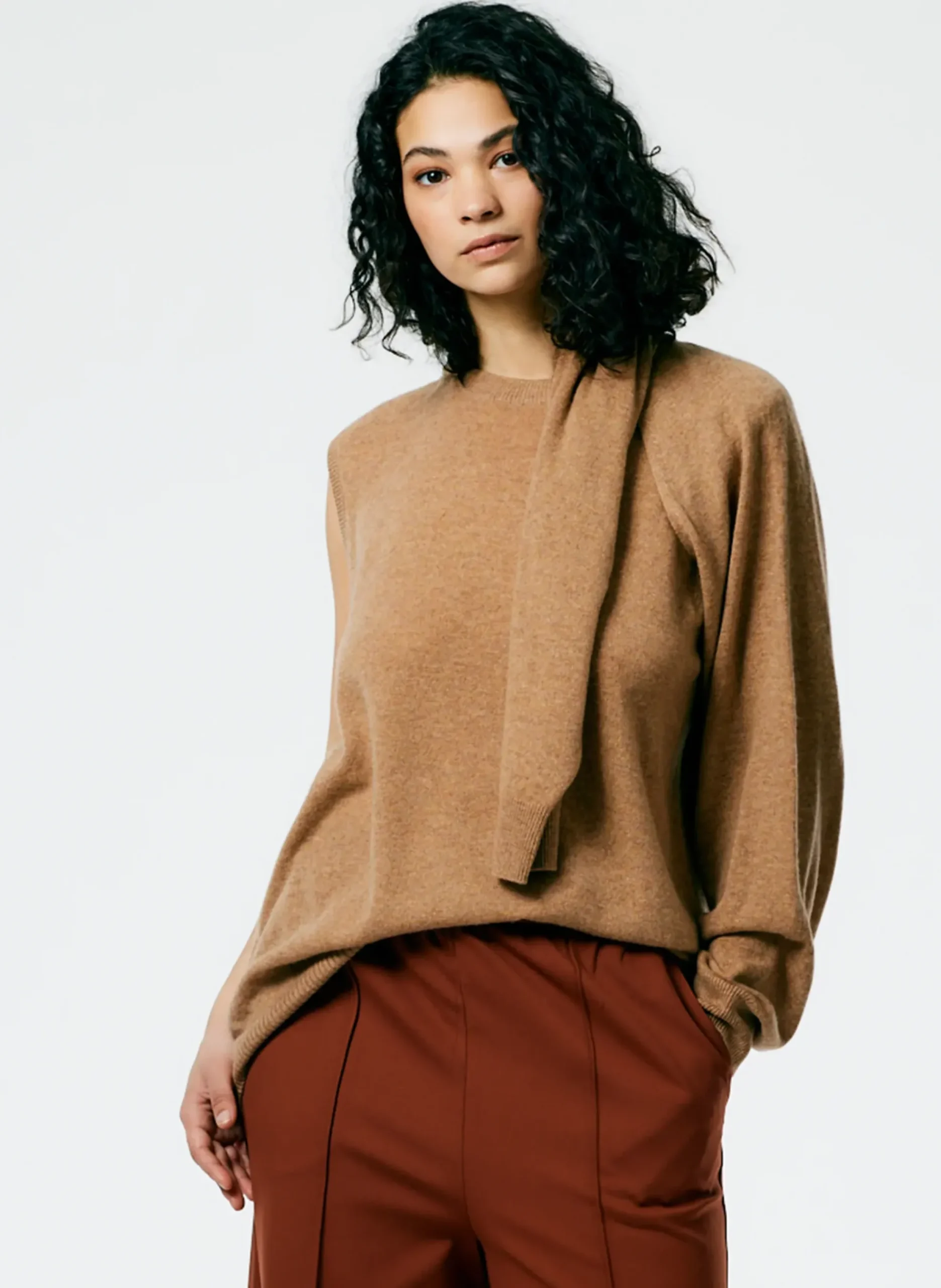 Feather Weight Cashmere Easy Cocoon Tunic-Tibi Clearance