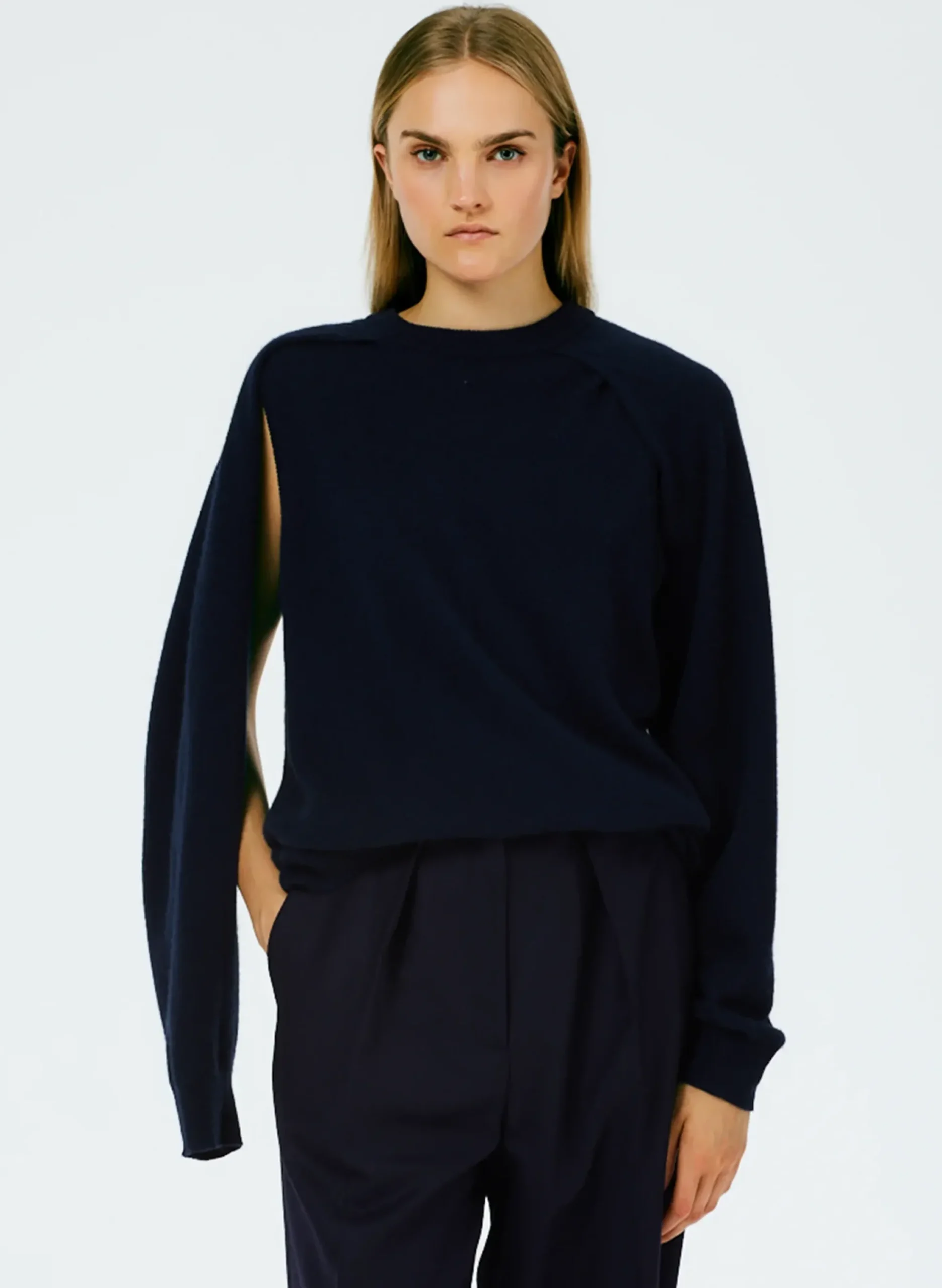 Feather Weight Cashmere Easy Cocoon Tunic-Tibi Discount