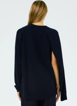 Feather Weight Cashmere Easy Cocoon Tunic-Tibi Discount