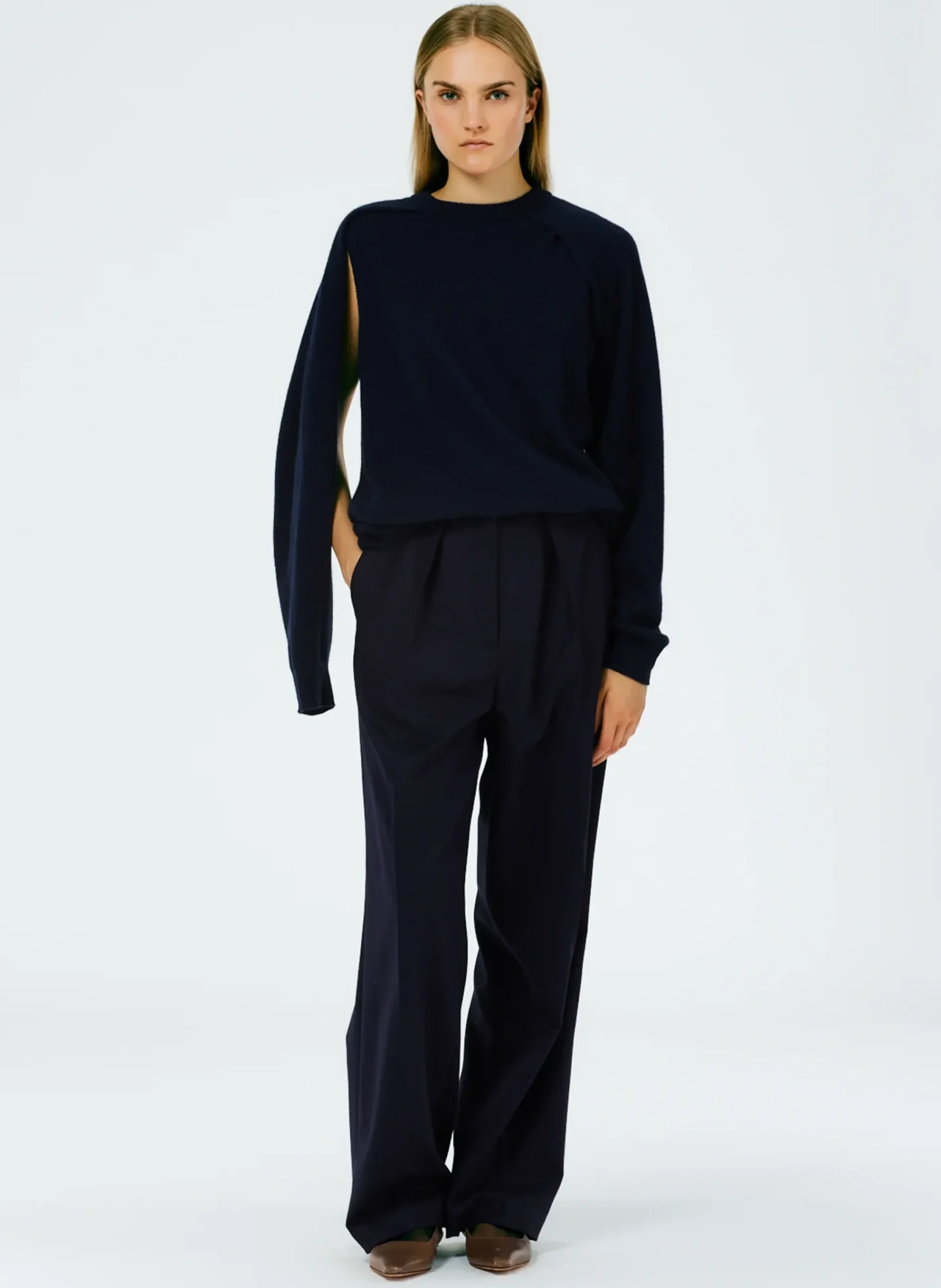 Feather Weight Cashmere Easy Cocoon Tunic-Tibi Discount