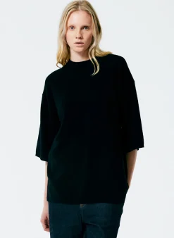 Feather Weight Cashmere Oversized Easy T-Shirt-Tibi Discount